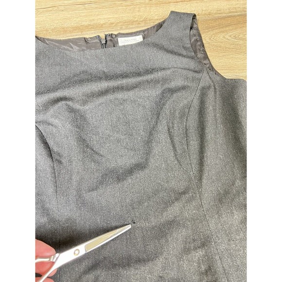 TAHARI ASL Womens Size 8 Gray Lined Sleeveless Knee Length Sheath Dress FLAW - Picture 16 of 16